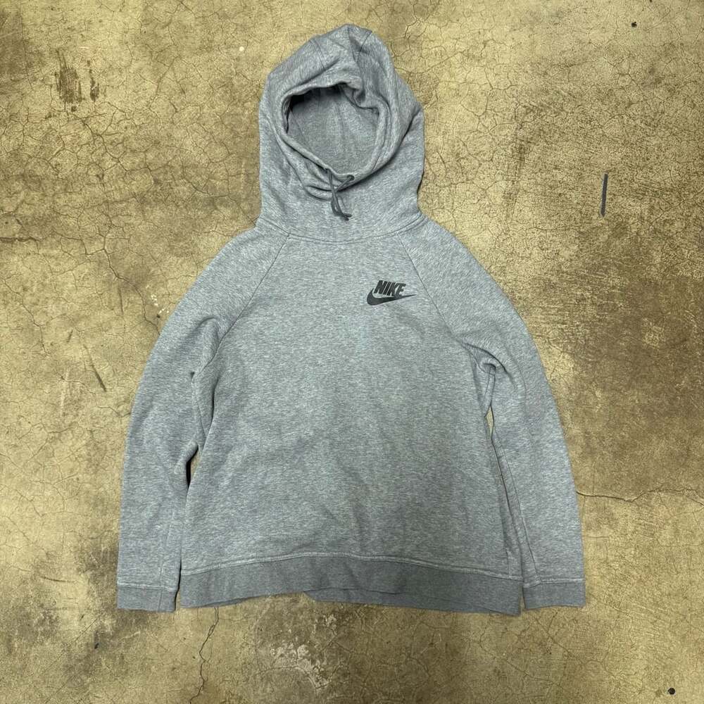 Nike Rally Funnel Neck Hoodie Size L Gray Sweatshirt